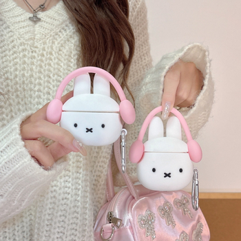 Carcasă AirPods Pro3: iepuraș Miffy, silicon, portabil, stil desen animat (Brand Ultron; Material silicon; Compatibil cu Apple; Stil portabil; Turnare prin injecție)