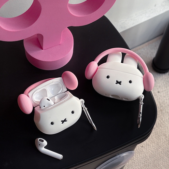 Carcasă AirPods Pro3: iepuraș Miffy, silicon, portabil, stil desen animat (Brand Ultron; Material silicon; Compatibil cu Apple; Stil portabil; Turnare prin injecție)