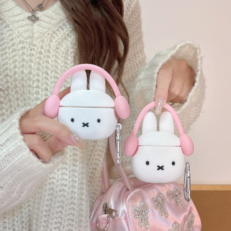 Carcasă AirPods Pro3: iepuraș Miffy, silicon, portabil, stil desen animat (Brand Ultron; Material silicon; Compatibil cu Apple; Stil portabil; Turnare prin injecție)