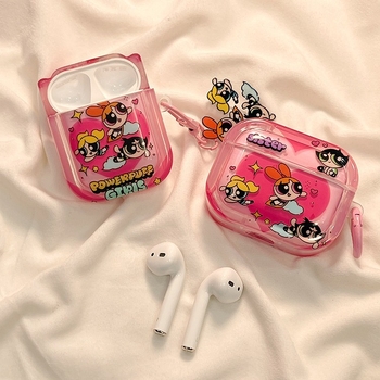 Wanlechen Carcasă TPU pentru Apple AirPods Pro 2 și AirPods 4, design portabil Cartoon, finisaj cu spray, suport personalizare