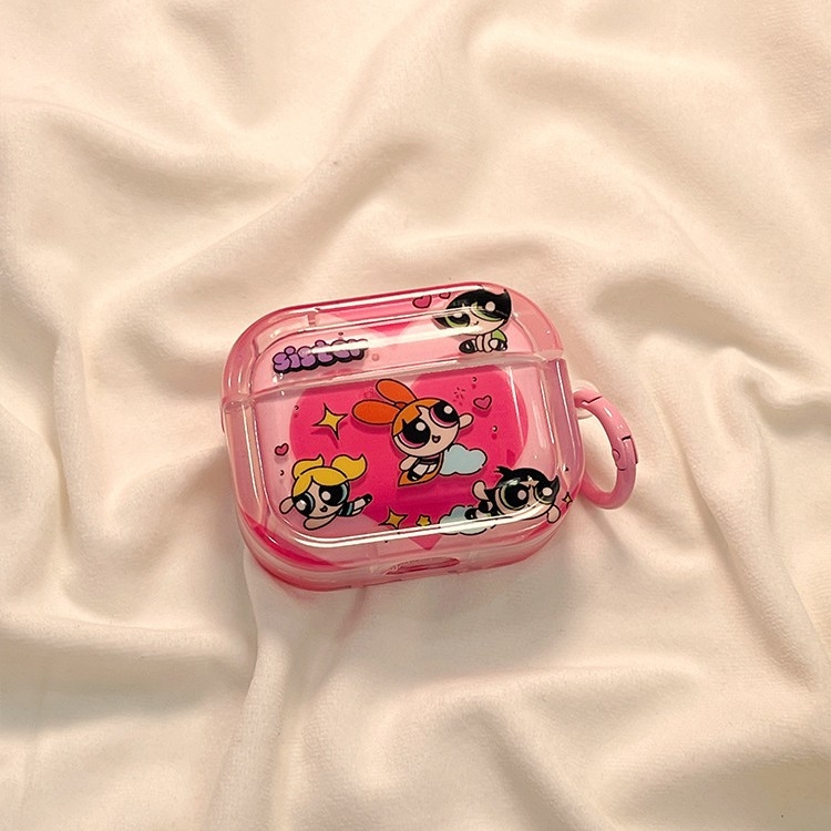 Wanlechen Carcasă TPU pentru Apple AirPods Pro 2 și AirPods 4, design portabil Cartoon, finisaj cu spray, suport personalizare