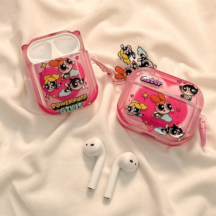 Wanlechen Carcasă TPU pentru Apple AirPods Pro 2 și AirPods 4, design portabil Cartoon, finisaj cu spray, suport personalizare