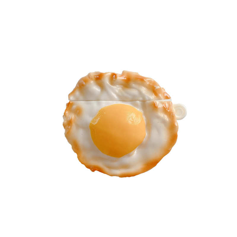 Husă de protecție cu design ou prăjit pentru AirPods Pro 3-a Generație și AirPods Pro 2 (4-a Generație) – husă PVC, stil cartoon, turnare prin injecție