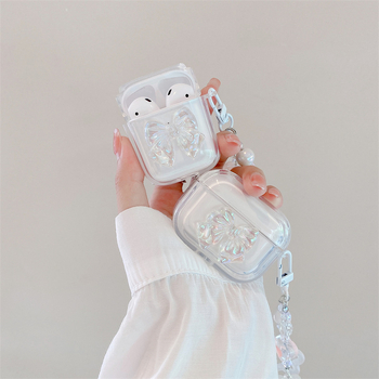 Ochranný kryt AirPods s 3D mašľovým dizajnom, TPU mäkké puzdro, karikatúrny štýl, potlač termotransferom, kompatibilný s Apple AirPods 2/3/4 a Pro 2, možnosť personalizácie