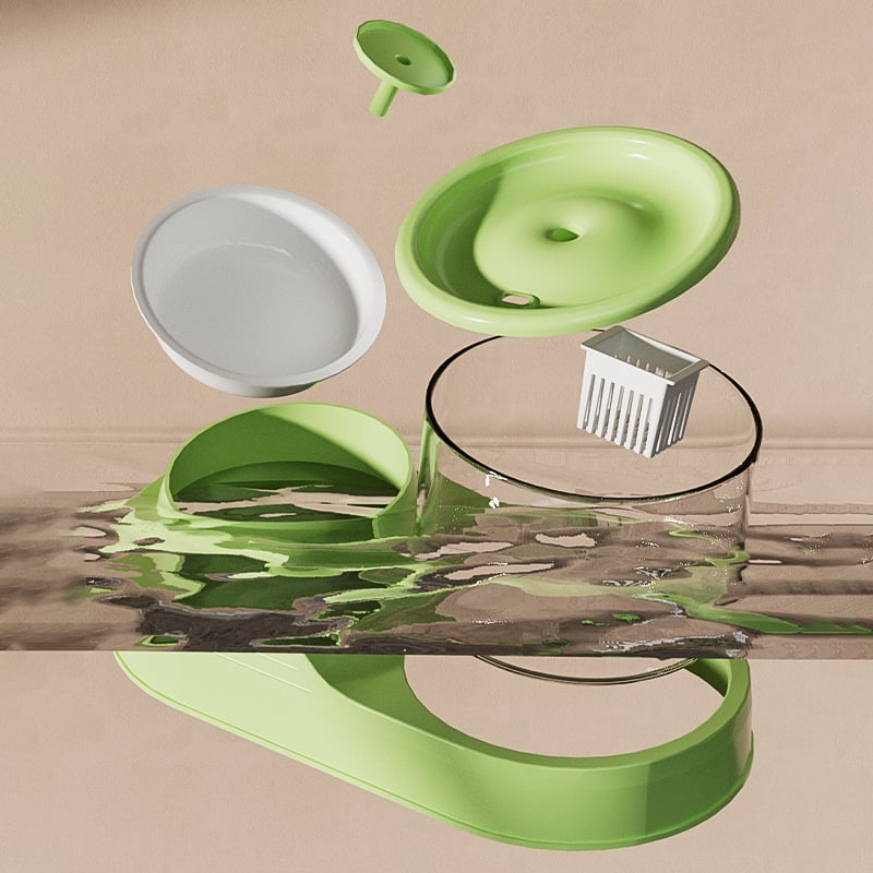 All-in-One sustav za piće i hranjenje kućnih ljubimaca s automatskim cirkulirajućim vodnim tokom, odvojivim dizajnom, filtr za vodu, pogodan za mačke i pse