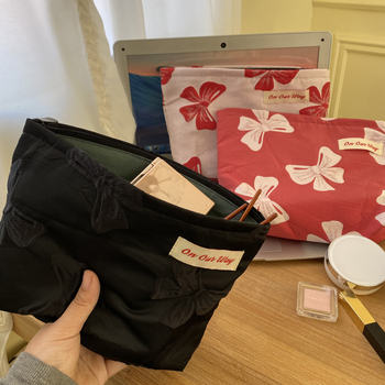 Kozmetička torbica s cvjetnim uzorkom, vintage stil, dvostruka jacquard unutarnja podstava, velika kapaciteta, vanjski poliester