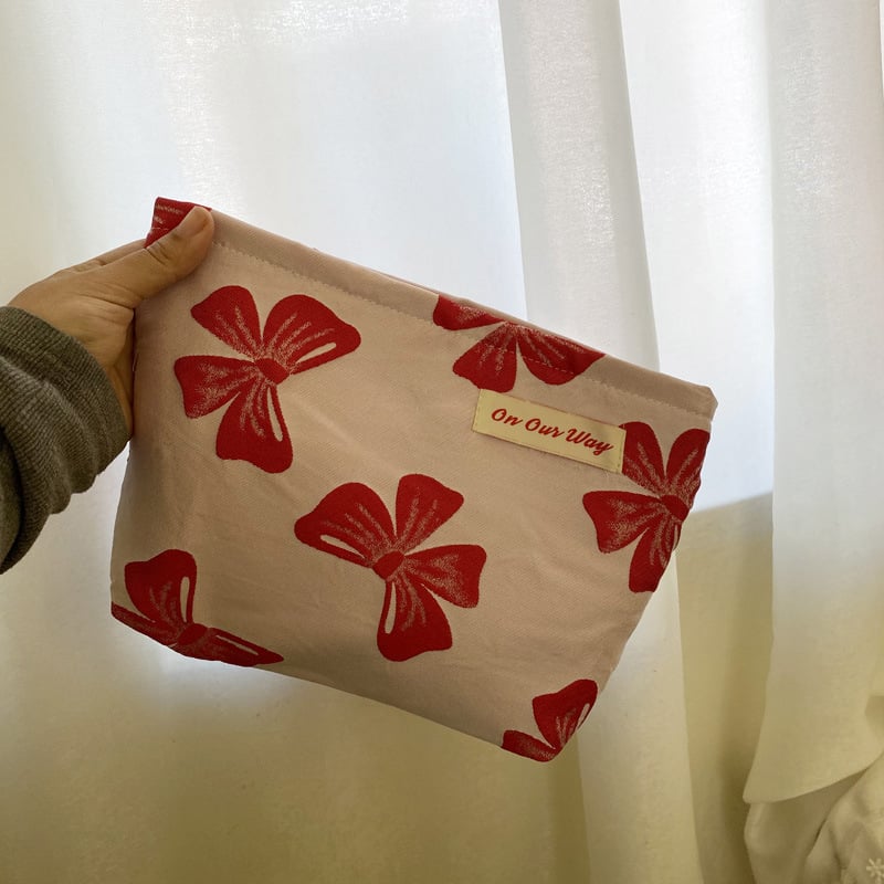 Kozmetička torbica s cvjetnim uzorkom, vintage stil, dvostruka jacquard unutarnja podstava, velika kapaciteta, vanjski poliester