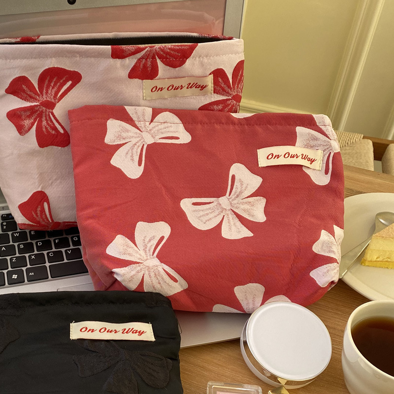 Kozmetička torbica s cvjetnim uzorkom, vintage stil, dvostruka jacquard unutarnja podstava, velika kapaciteta, vanjski poliester