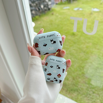 Carcasă AirPods Corgi — TPU, Transparent/Mat, Universal, Finisaj spray, Personalizabilă, pentru Apple AirPods 1–4 și AirPods Pro 2