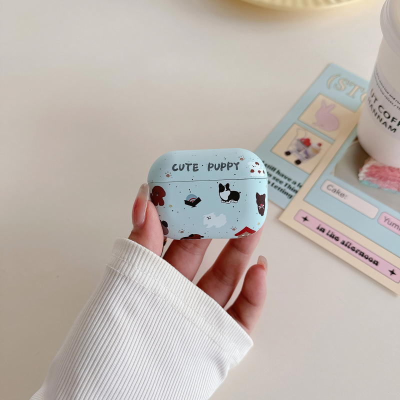 Carcasă AirPods Corgi — TPU, Transparent/Mat, Universal, Finisaj spray, Personalizabilă, pentru Apple AirPods 1–4 și AirPods Pro 2