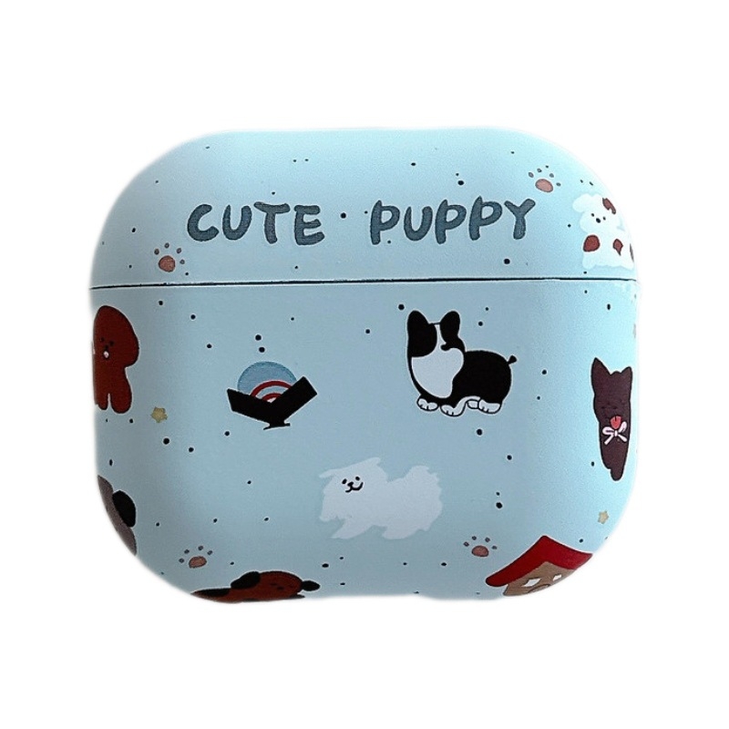 Carcasă AirPods Corgi — TPU, Transparent/Mat, Universal, Finisaj spray, Personalizabilă, pentru Apple AirPods 1–4 și AirPods Pro 2