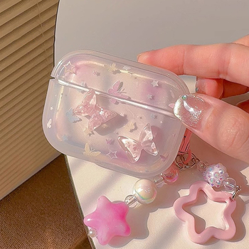 Kućište s 3D gradijentom leptira za AirPods Pro 2 — Bluetooth bežični fut za slušalice, slatkog dizajna, kompatibilno s AirPods 1/2/3 generacije