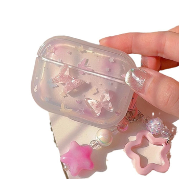 Kućište s 3D gradijentom leptira za AirPods Pro 2 — Bluetooth bežični fut za slušalice, slatkog dizajna, kompatibilno s AirPods 1/2/3 generacije