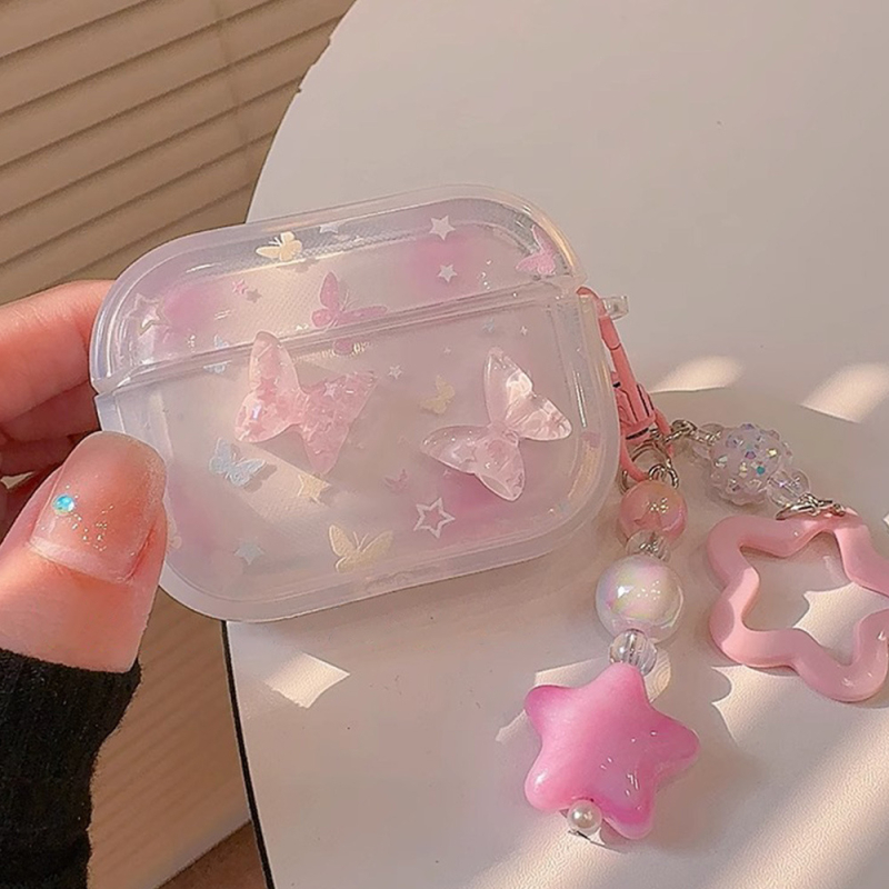 Kućište s 3D gradijentom leptira za AirPods Pro 2 — Bluetooth bežični fut za slušalice, slatkog dizajna, kompatibilno s AirPods 1/2/3 generacije