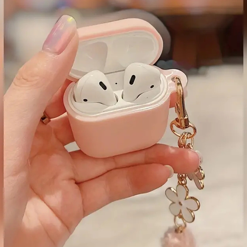 AirPods Pro futrola za ključ s pahuljastom kuglom, TPU, reljefni dizajn, prijenosna, djelomično prozirna, crtani stil, Gen 1/2