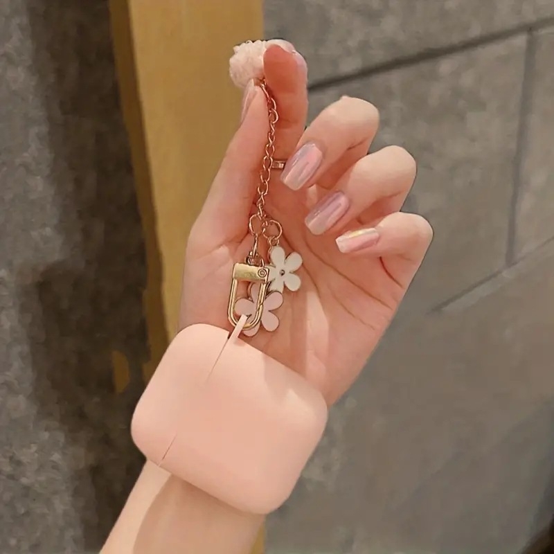 AirPods Pro futrola za ključ s pahuljastom kuglom, TPU, reljefni dizajn, prijenosna, djelomično prozirna, crtani stil, Gen 1/2