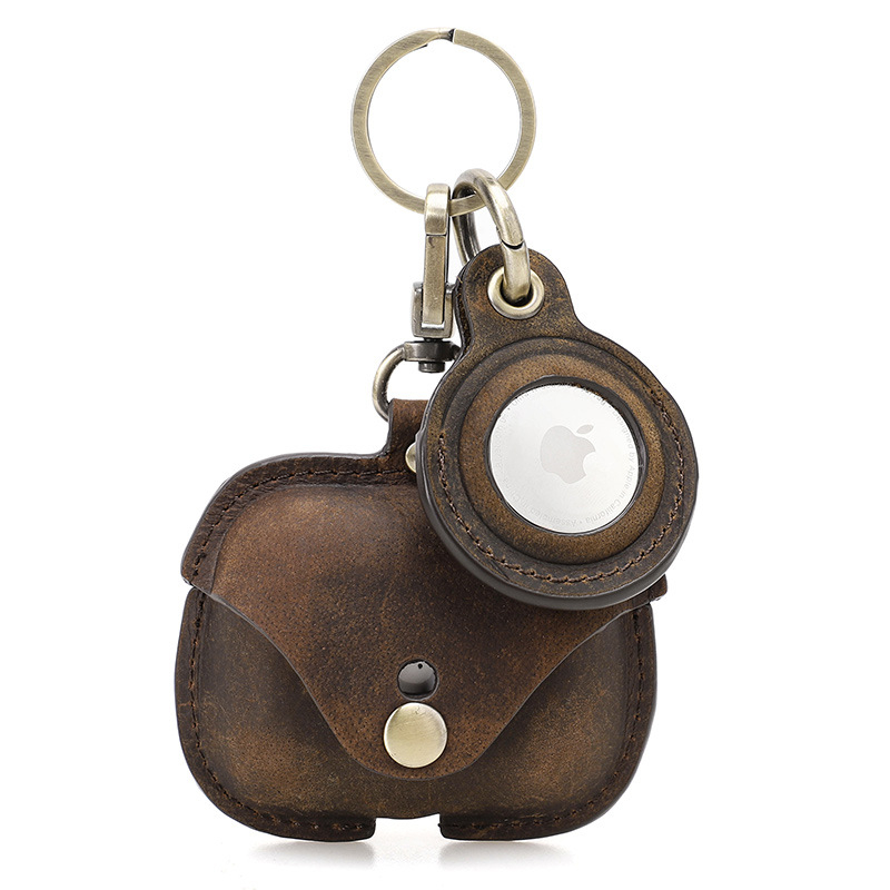 Θήκη AirPods Pro δεύτερης γενιάς — χειροποίητο δέρμα Crazy Horse, θήκη 2-σε-1 για ακουστικά Bluetooth