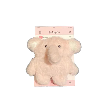 Husă roz din pluș în formă de elefant pentru AirPods Pro și AirPods 2