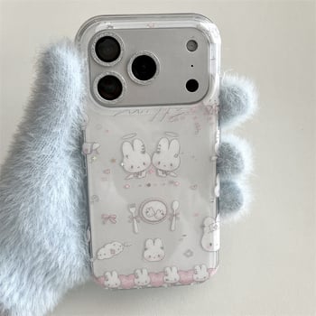 Silikonska torbica za telefon s glitter dizajnom anđela zeca za iPhone 11–14 seriju (uključujući Pro i Pro Max)