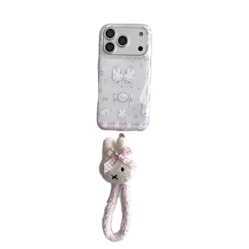 Silikonska torbica za telefon s glitter dizajnom anđela zeca za iPhone 11–14 seriju (uključujući Pro i Pro Max)