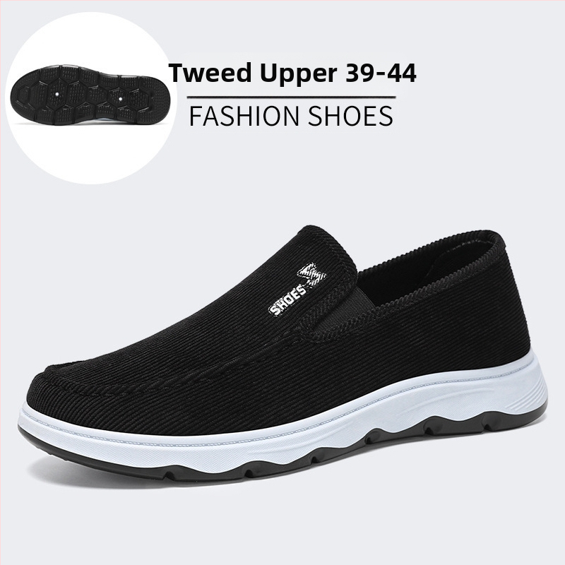 Vīriešu slip-on apavi, elpojošs kanvas augšdaļa, EVA iekšējā zole, zems augšējais rāmis, apaļa purns