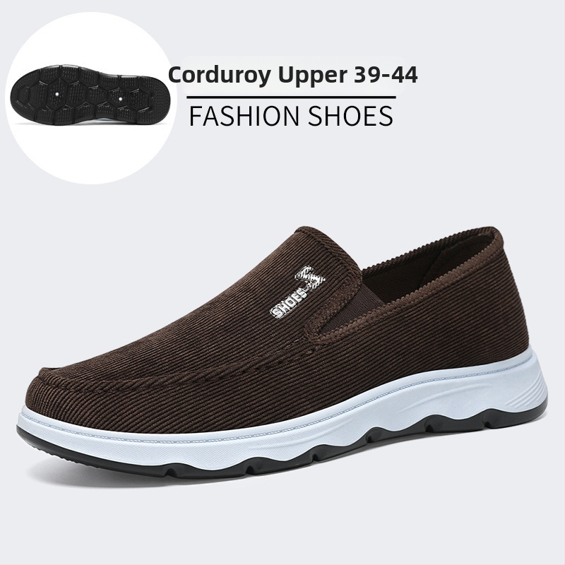 Vīriešu slip-on apavi, elpojošs kanvas augšdaļa, EVA iekšējā zole, zems augšējais rāmis, apaļa purns