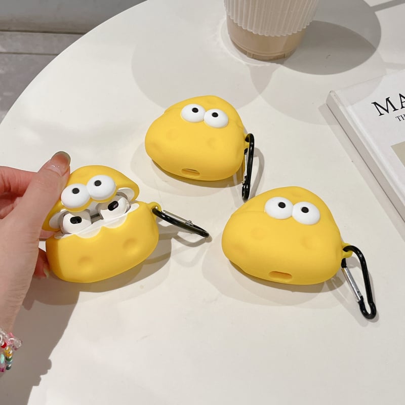 Cute Eyes Cheese silikonasto kućište za AirPods Pro — crtani zaštitni slučaj za generacije 1-4