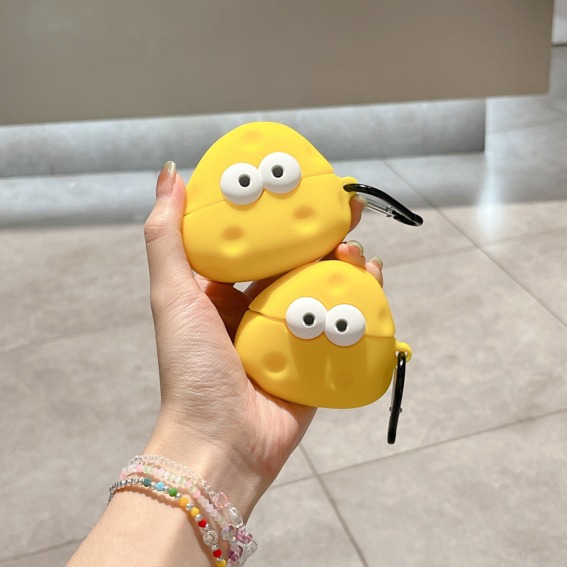 Cute Eyes Cheese silikonasto kućište za AirPods Pro — crtani zaštitni slučaj za generacije 1-4