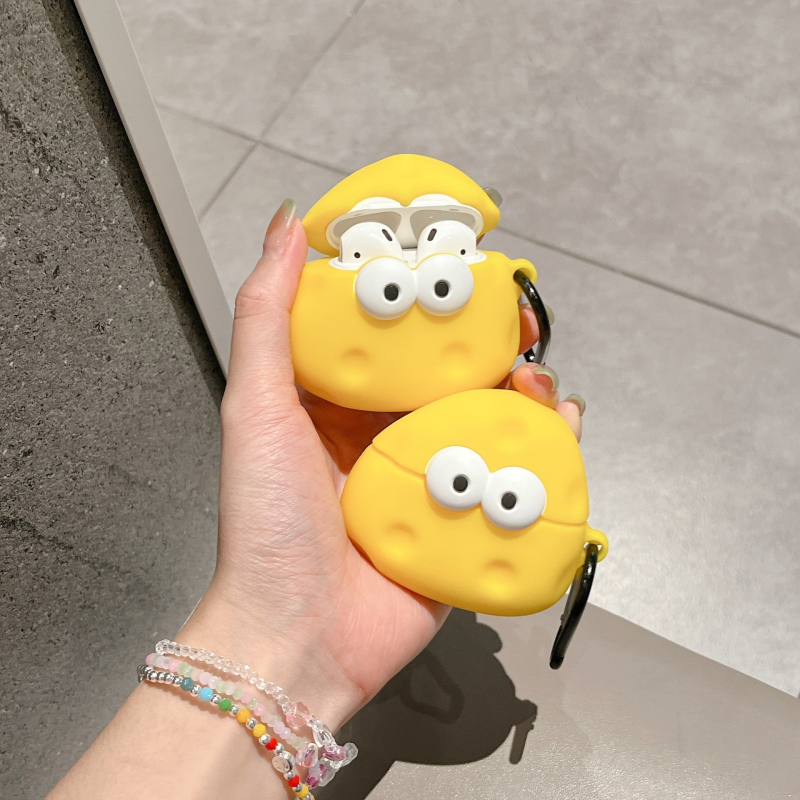 Cute Eyes Cheese silikonasto kućište za AirPods Pro — crtani zaštitni slučaj za generacije 1-4