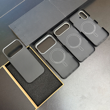 Husă pentru iPhone 17 Pro Max — fibră Kevlar aramid, stil de afaceri semi-închis, țesut manual, închidere magnetică, disipare a căldurii