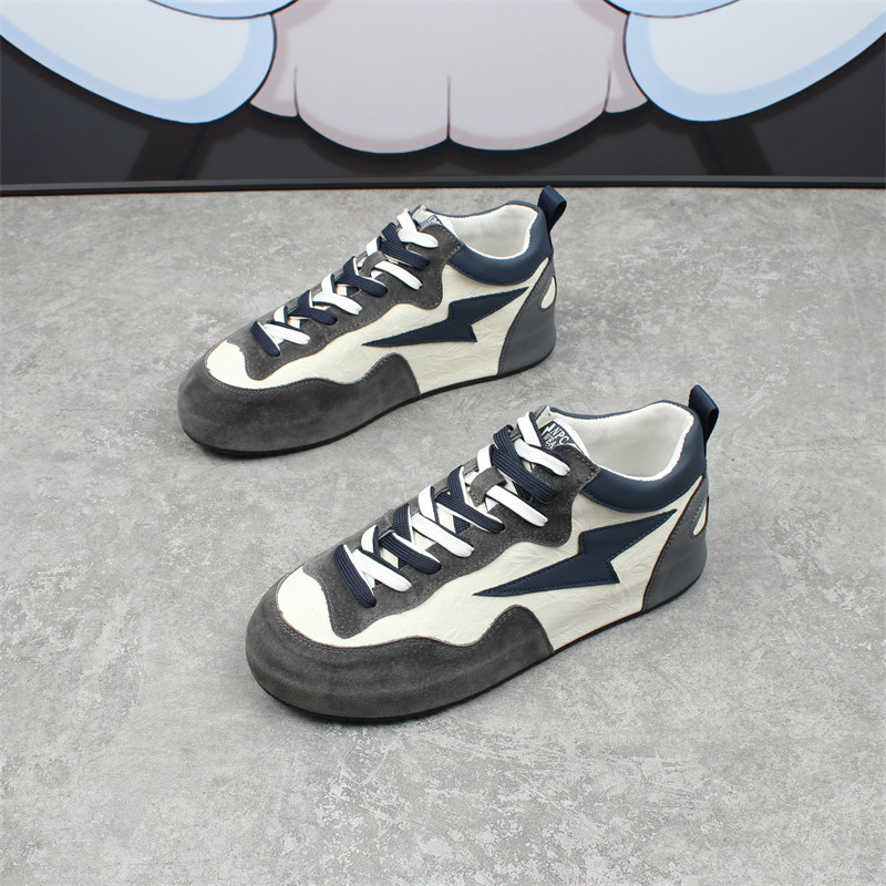 Férfiaknak Platform cipő fleece béléssel, pigskin felsőrész, PU belső talp, gumitalp, kerek orr