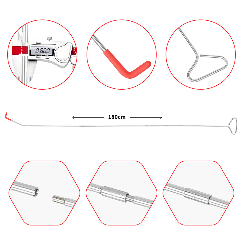 Autóajtó zárnyitó eszköz légzsák-horgos készlettel és ajtónyitó ék