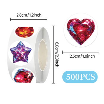 Xincheng Rola de autocolante cu pietre strălucitoare pentru proiecte DIY – Tehnică de imprimare, Material: Autocolant