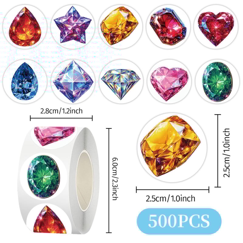 Xincheng Rola de autocolante cu pietre strălucitoare pentru proiecte DIY – Tehnică de imprimare, Material: Autocolant