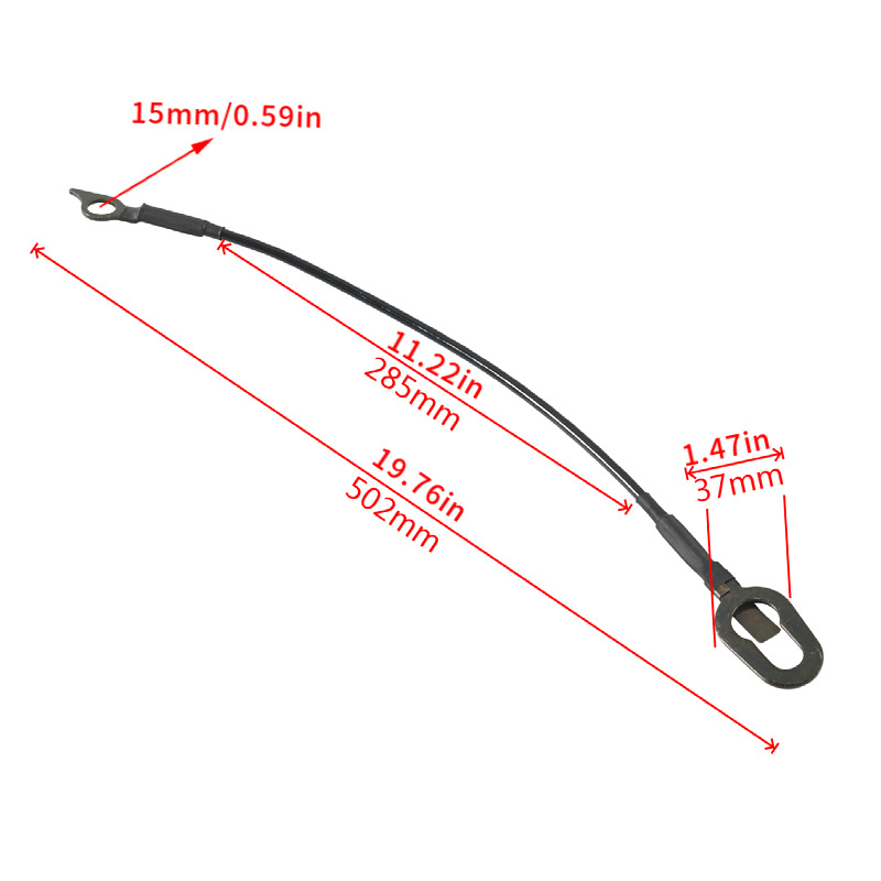 Kabel za stražnji poklop automobila, čelično uže prekriveno gumom, OE 55345124AB/55345125AB, za Dodge