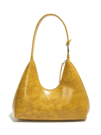 Geantă de subraț în formă de gyoză, PU material, fermoar, căptușeală din nailon, cu o singură curea, stil stradal