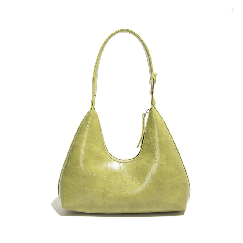 Geantă de subraț în formă de gyoză, PU material, fermoar, căptușeală din nailon, cu o singură curea, stil stradal