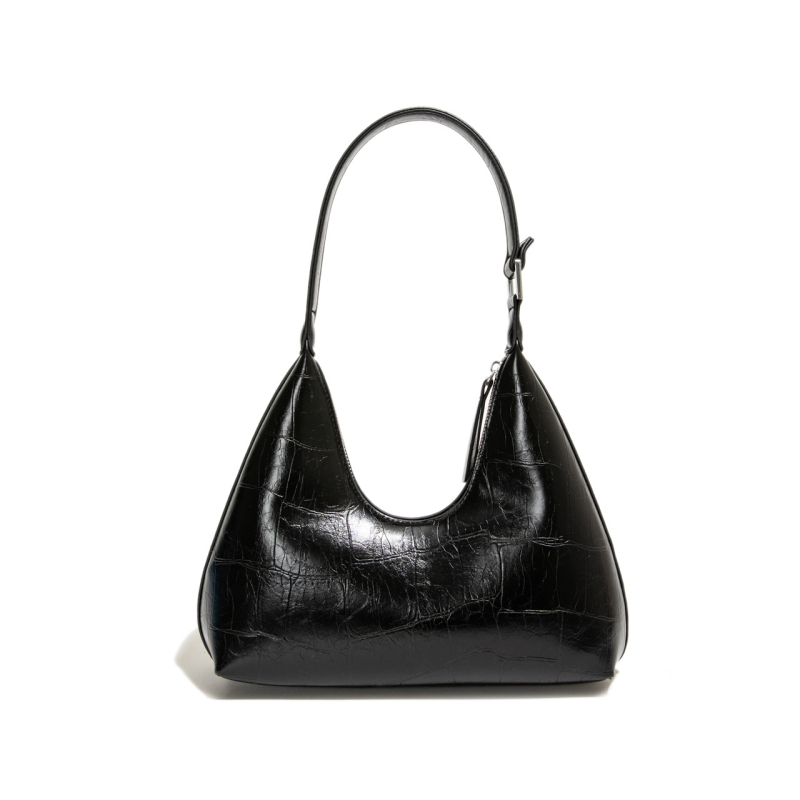 Geantă de subraț în formă de gyoză, PU material, fermoar, căptușeală din nailon, cu o singură curea, stil stradal