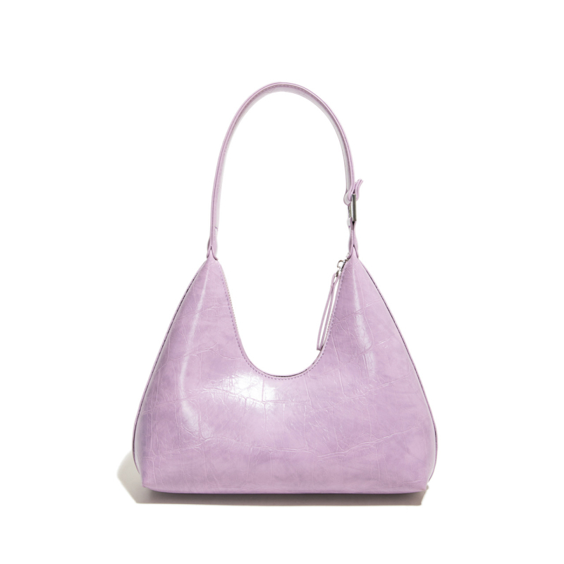 Geantă de subraț în formă de gyoză, PU material, fermoar, căptușeală din nailon, cu o singură curea, stil stradal