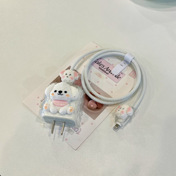 Zaštitni kućište za kabel za podatke 20W/40W za Apple punjače — otporno na udarce, disipacija topline, otporno na habanje, otporno na pad, otisci prstiju; Materijal: plastika/smola; 3D reljef