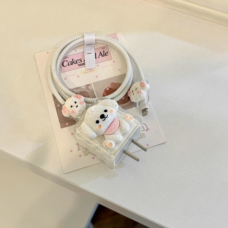 Zaštitni kućište za kabel za podatke 20W/40W za Apple punjače — otporno na udarce, disipacija topline, otporno na habanje, otporno na pad, otisci prstiju; Materijal: plastika/smola; 3D reljef