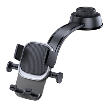Suport pentru telefon auto pentru navigație — montare cu ventuză, compatibil cu gurile de ventilație și bord, blocare automată