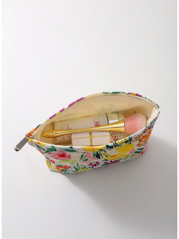 Platnena torbica za kozmetiku s cvjetnim uzorkom, za svakodnevnu upotrebu, ručno nošenje, za pohranu njege kože
