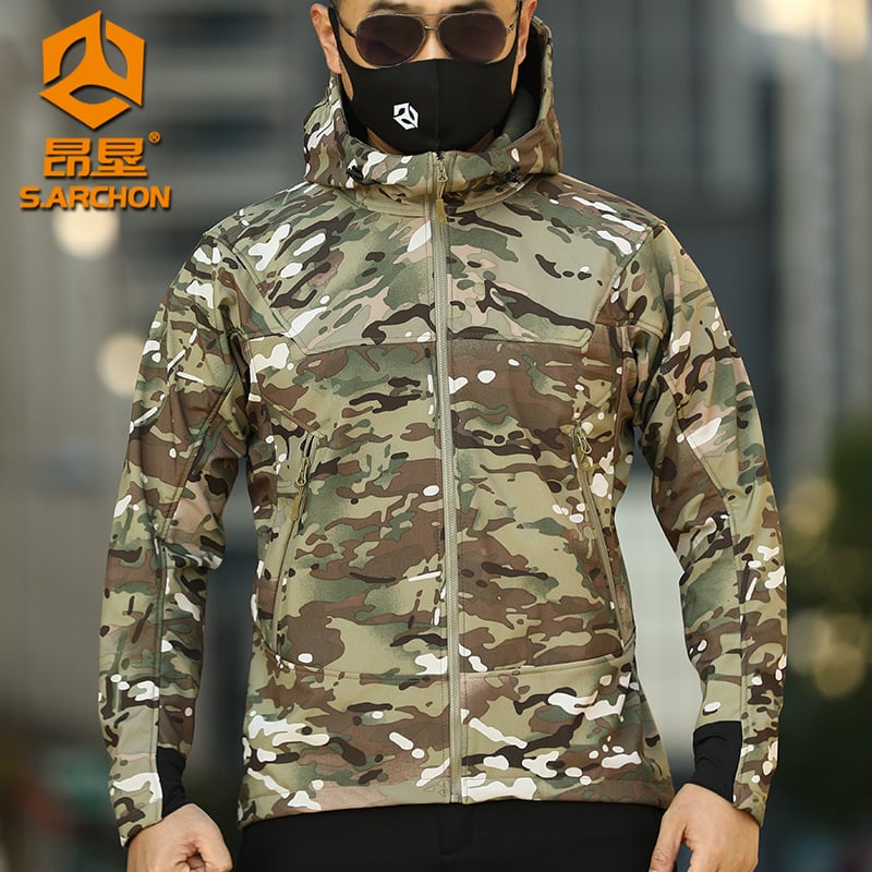 Μπουφάν Softshell για εξωτερικούς χώρους, με κουκούλα, αδιάβροχο και ανθεκτικό στον άνεμο, διατηρεί τη ζεστασιά, Unisex, 3-σε-1 χειμερινή έκδοση