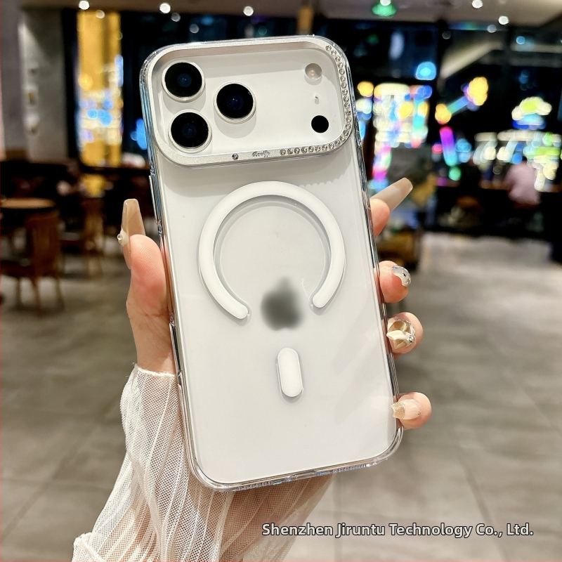 Aizsargkaste telefonam no PC materiāla, elektroplatinga virsma, triecienizturība, kritienu aizsardzība, magnētiska piespiedēšana