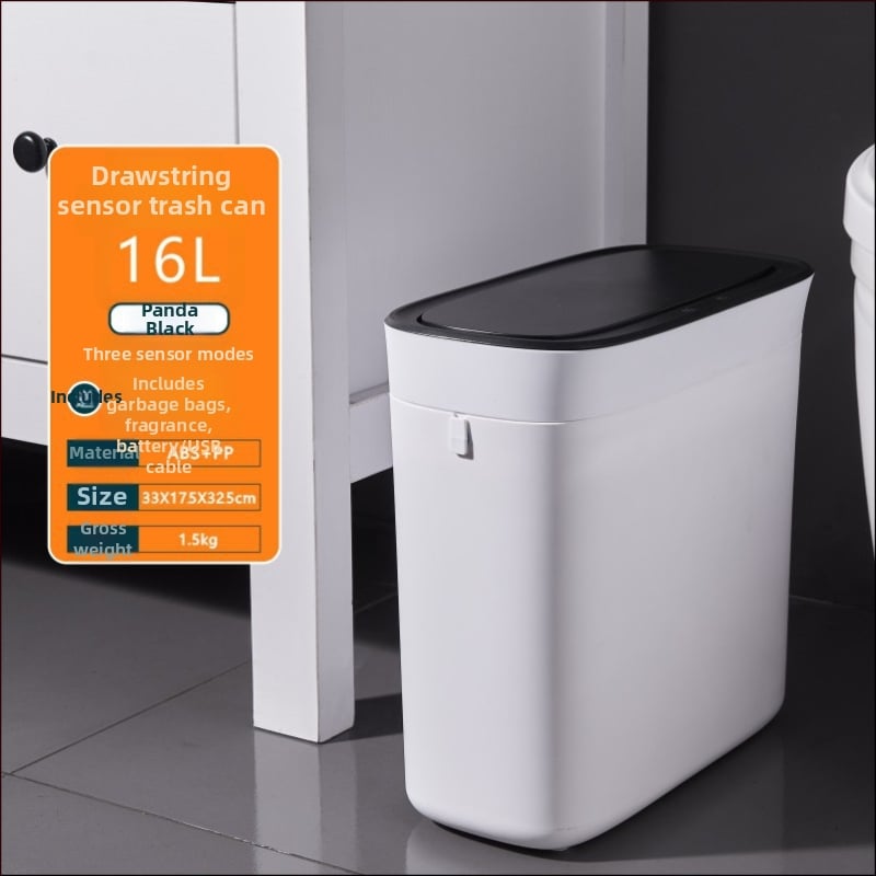 Indukcinio atidarymo šiukšlių dėžė, plastikas, talpa >12 L, ilga cilindrinė forma, namų naudojimui