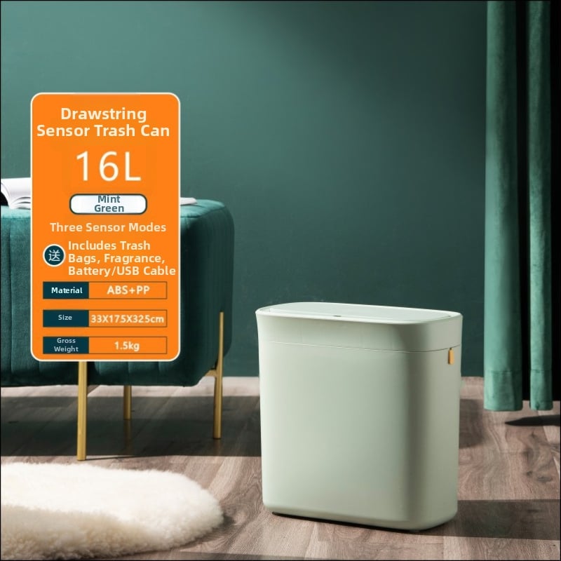 Indukcinio atidarymo šiukšlių dėžė, plastikas, talpa >12 L, ilga cilindrinė forma, namų naudojimui