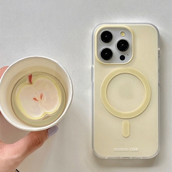 Silikonska maska s dvostrukim magnetskim dizajnom i motivom zelenog jabuka za iPhone 13–17 Pro Max