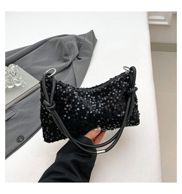 Geantă de umăr crossbody din PU, Stil urban minimalist, Formă orizontală pătrată, Fermoar, Căptușeală din poliester