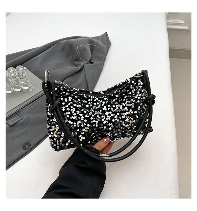 Geantă de umăr crossbody din PU, Stil urban minimalist, Formă orizontală pătrată, Fermoar, Căptușeală din poliester